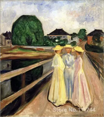 

Canvas paintings Girls on the pier Edvard Munch artwork Hand painted High quality