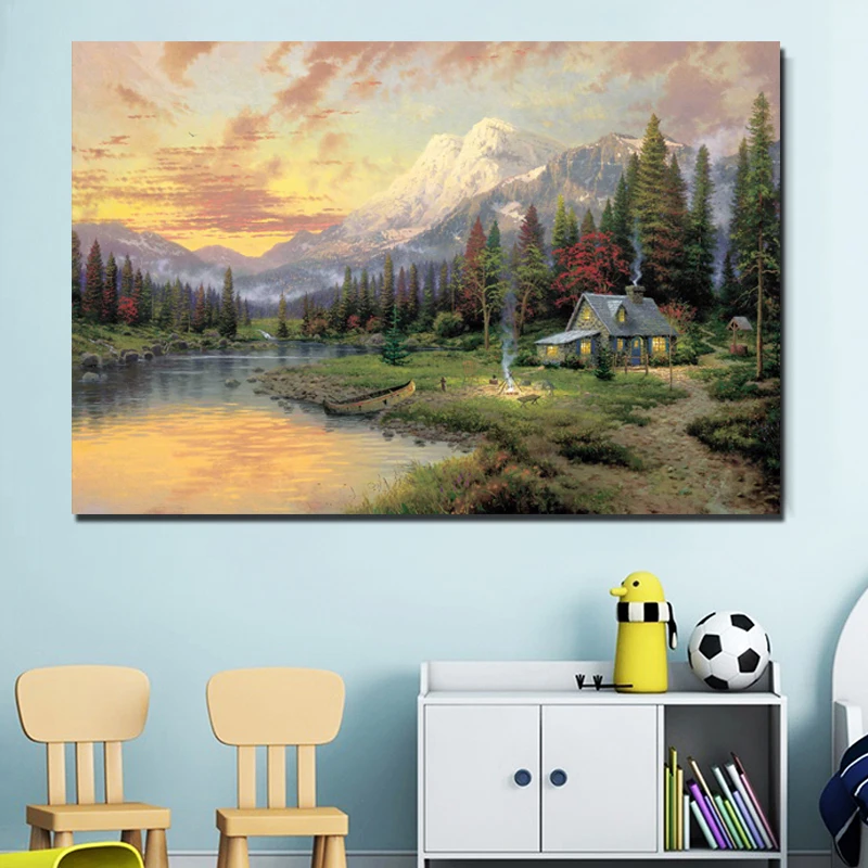 Thomas Kinkade Eaves Creek холст с рисунком для гостиной украшение дома современное
