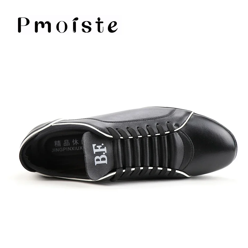 Мужские кожаные кроссовки на резиновой подошве коричневые однотонные