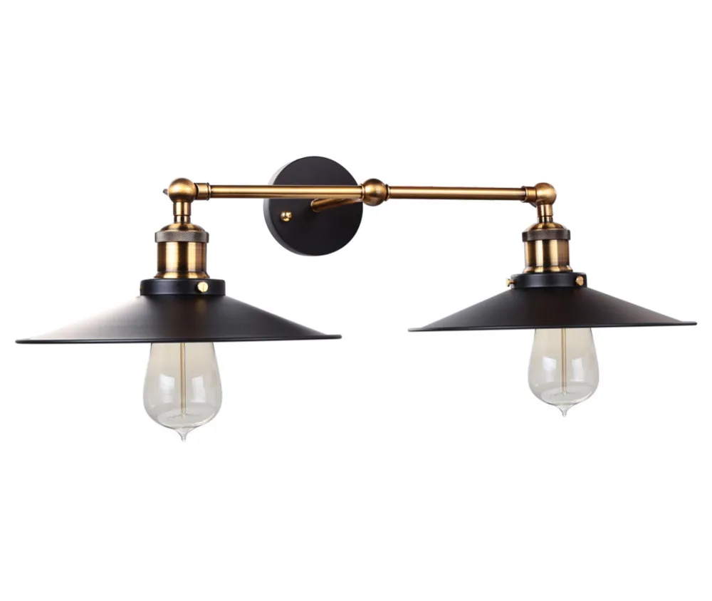 Fuloon Промышленные Эдисон Ретро Двойной Головкой Настенный Светильник Возрасте