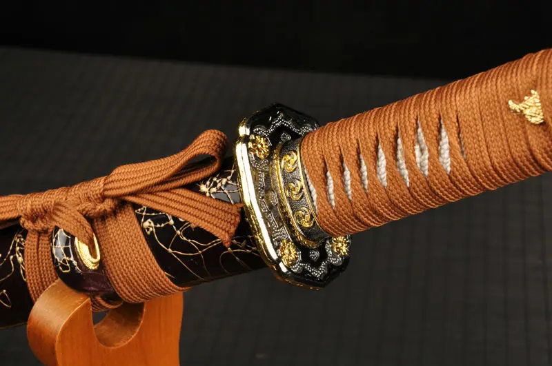 Голубое лезвие ручная работа катана японский самурайский дамасский меч