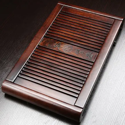 Поднос для чая из массива эбенового дерева ящик хранения воды дренаж двойного