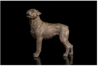 18CM 2020 HOME OFFICE ROOM CLUB BAR TOP decorative art -original animal DOG Hound Retro bronze sculpture art statue