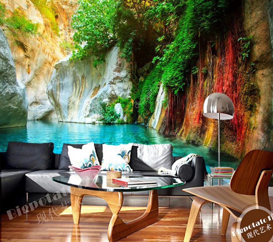 Обои с пейзажем на заказ настенные водонепроницаемые обои изображением озера