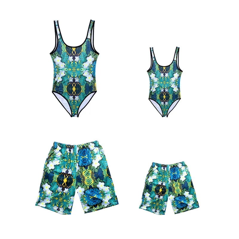 Одинаковые Семейные купальники в стиле бохо для мамы папы мальчиков и девочек