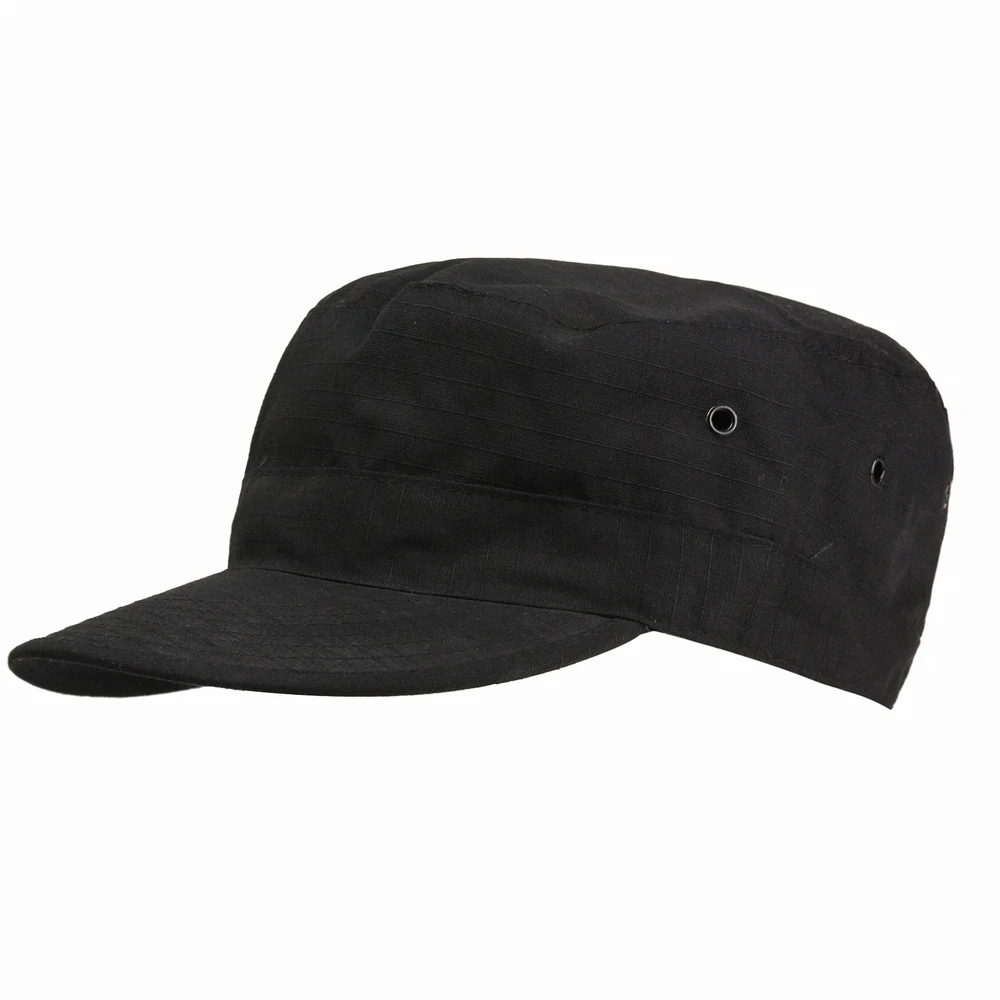 Army Cadet Military Patrol Cap Hat Combat Hunting Fatique Ranger Headwear Breathable Flat Top BDU Sunshade Cap - Цвет: Black