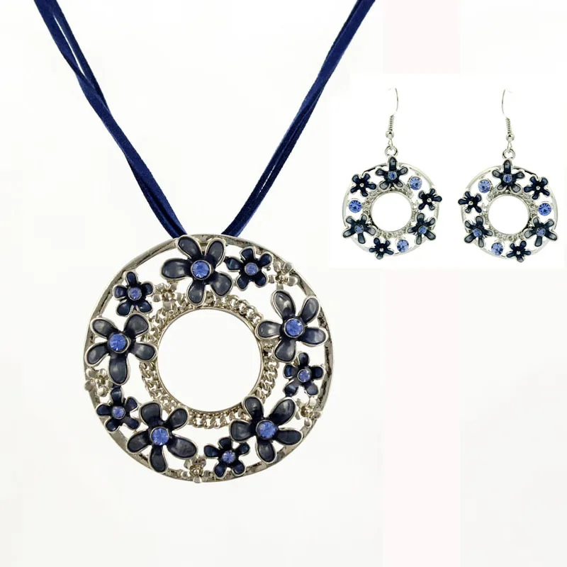 Классические ожерелья с цветами круглый эмалированный ожерелье сплав шнур и