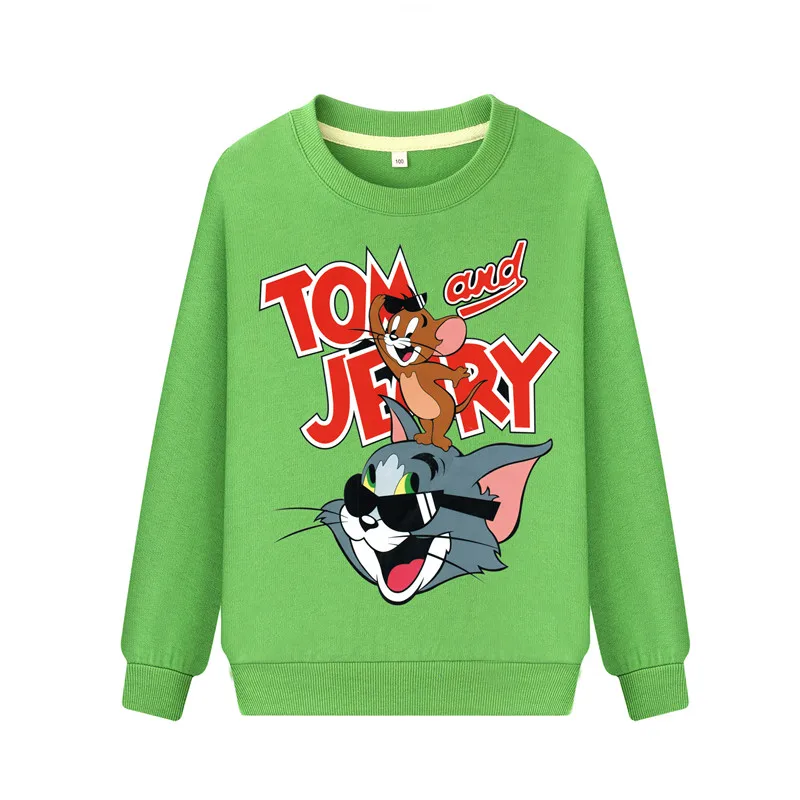 Детские толстовки с объемным забавным принтом Том и Джерри спортивные длинными