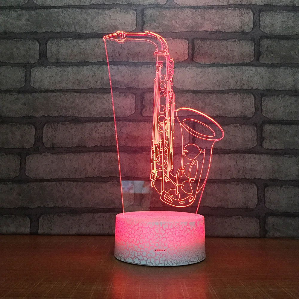 

3D Cartoon Trumpet LED RGB Night Light 7 Color Change Desk Light Action Figures 282 Boys Girls Christmas Toys