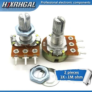 2 шт., WH148, B1K, B2K, B5K, B10K, B20K, B50K, B100K, B250K, B500K, B1M, 3pin, 15 мм, 1K, 2K, 5K, 10K, 20K, 50K, 100K, 250K, 500K, 1M, hjxrhgal