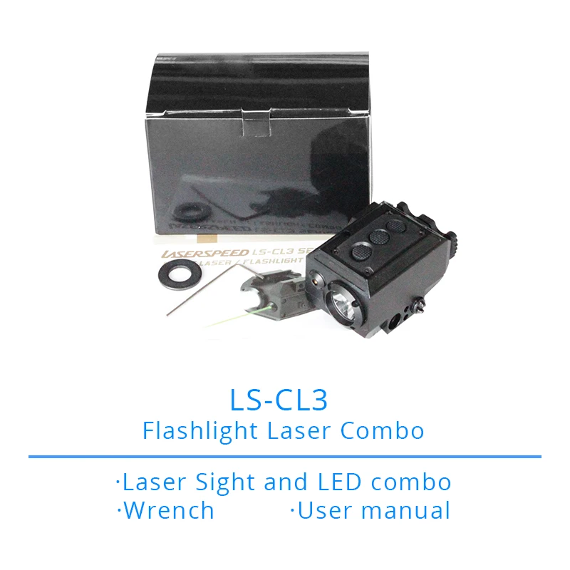 Laserspeed LS CL3 тактические легкие фонари для оружия + прицельный красный лазерный