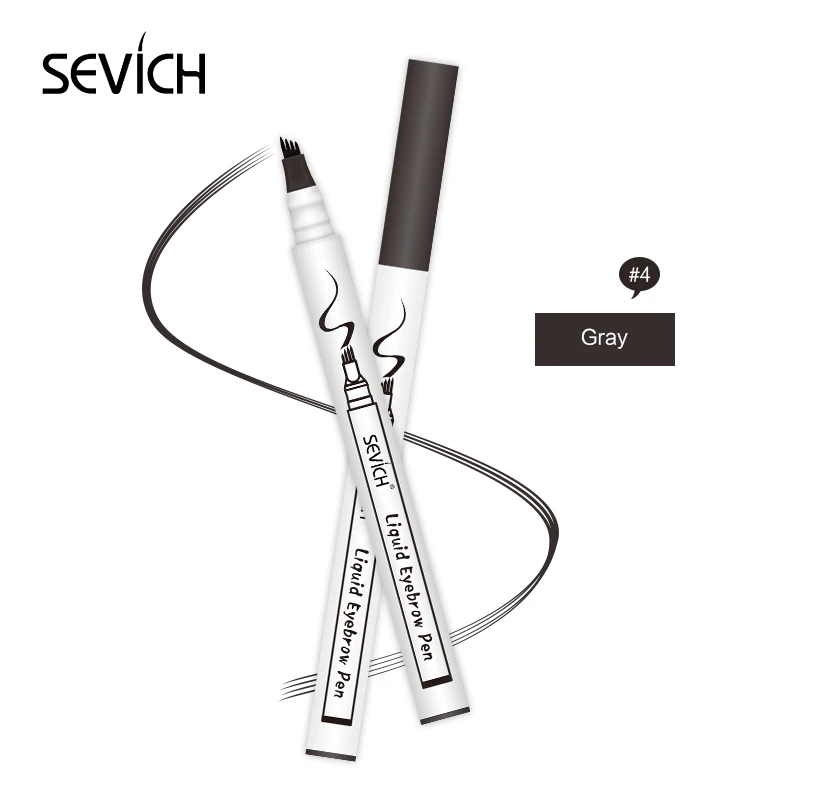 Eyebrow Pen-grey Стойкая ручка для бровей, натуральная тату-ручка, водостойкая, для увеличения бровей, жидкая, для бровей, 4 цвета, макияж, прочный карандаш для бровей - Цвет: Eyebrow Pen-grey