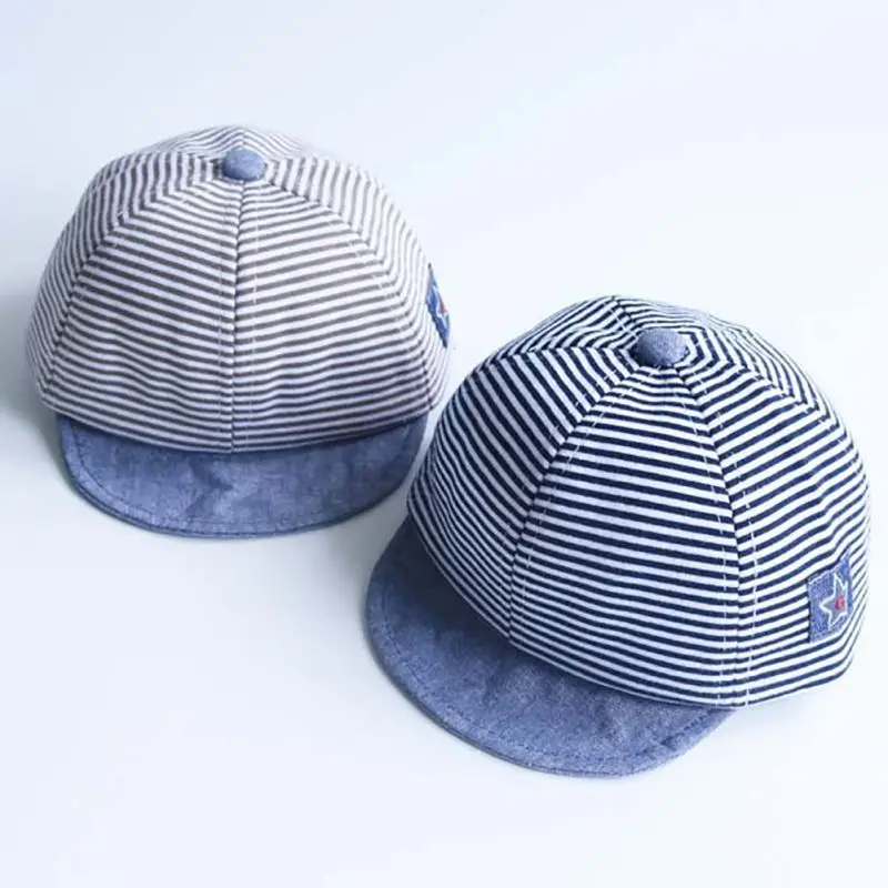 Летняя модная Милая Детская полосатая шапка из смеси хлопка Детский