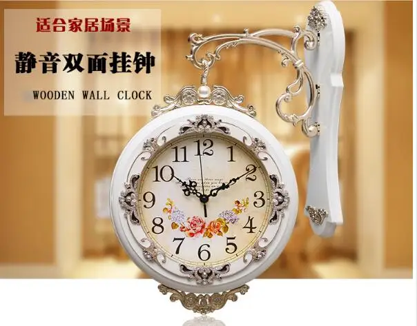 Двухсторонние настенные часы с циферблатом современный дизайн большие