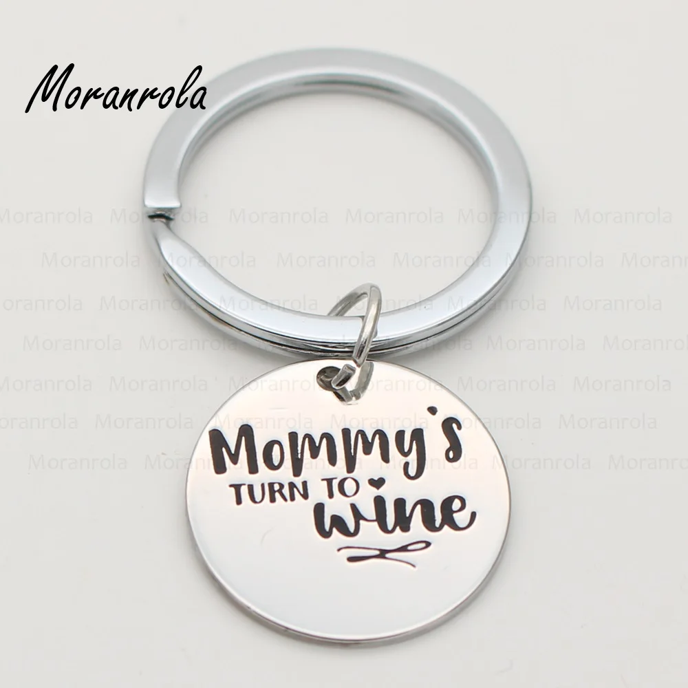 New arried &quotMommy 's turn to wine &quot Copper mom necklace &ampKeychain Mothers day Jewelry Gift for Best Mom | Украшения и