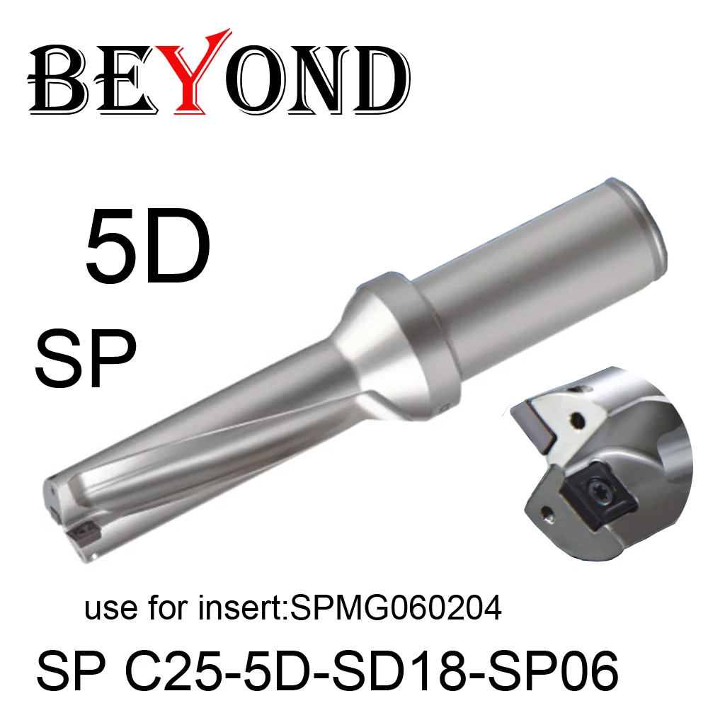 BEYOND Drill Bit 5D 18mm SP C25-5D-SD18-SP06 U Drilling use Insert SPMG SPMG060204 Indexable Carbide Inserts Tools CNC Lathe