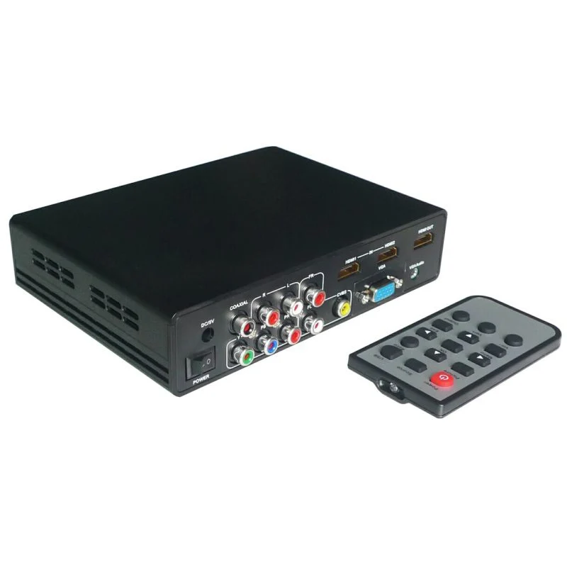Все в одном HDMI VGA AV CVBS YPbPr USB медиаконвертер медиацентр адаптер для DVD плеера