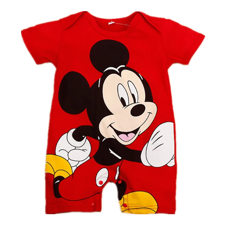 Детские комбинезоны с рисунками Микки и Минни для новорожденных Одежда