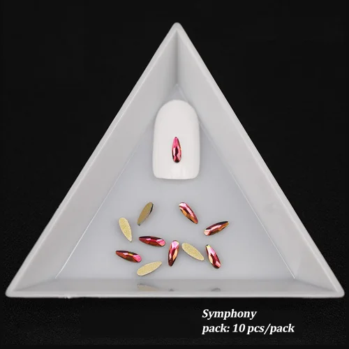 Symphony 10 шт Стразы для ногтей, блестящие украшения, Кристальные блестки, капли воды для ногтей, драгоценные камни, цветные украшения, плоская задняя часть, декор для ногтей TR1007 - Цвет: Symphony