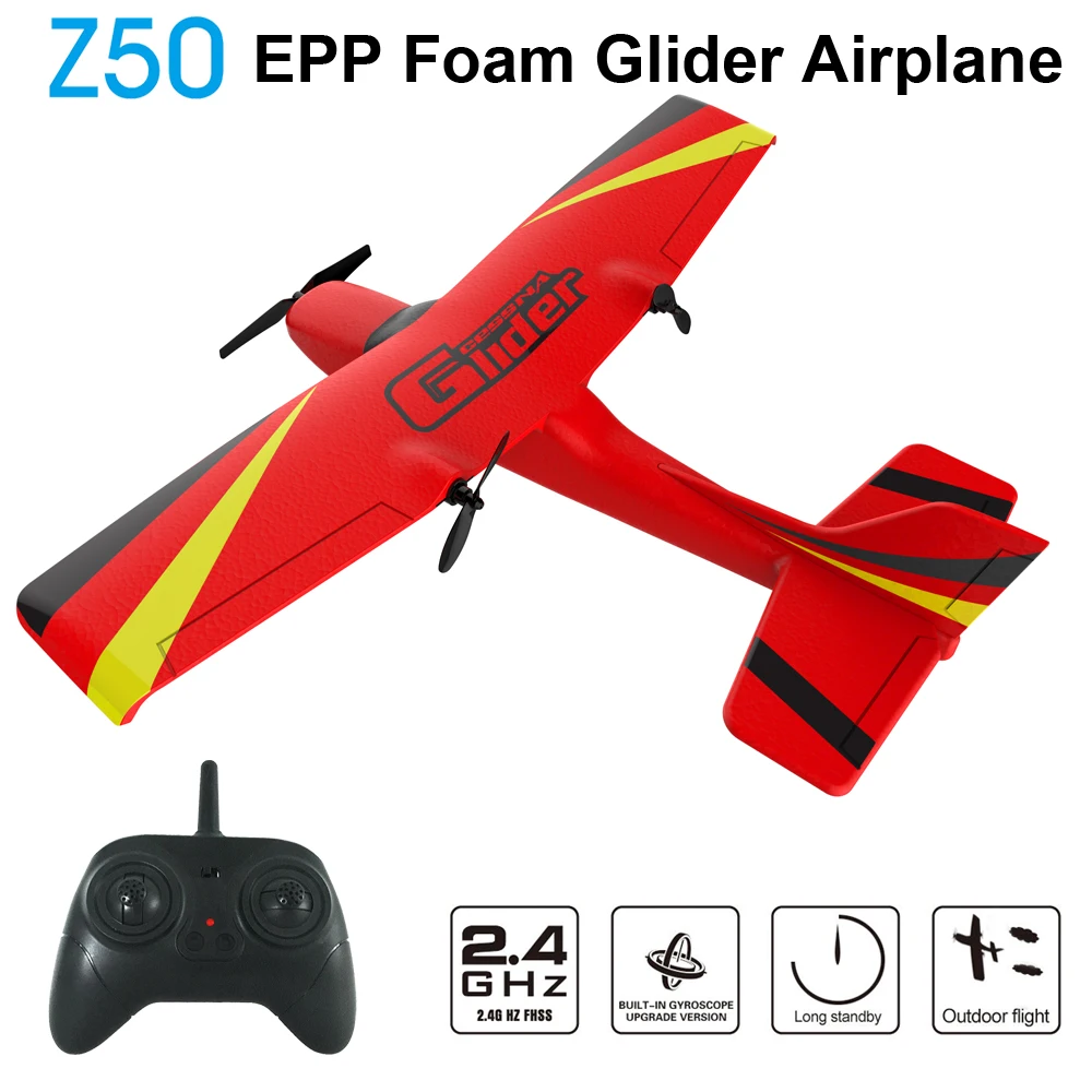 Z50 RC самолет EPP планер из пеноматериала с гироскопом 2 4G 2CH пульт дистанционного