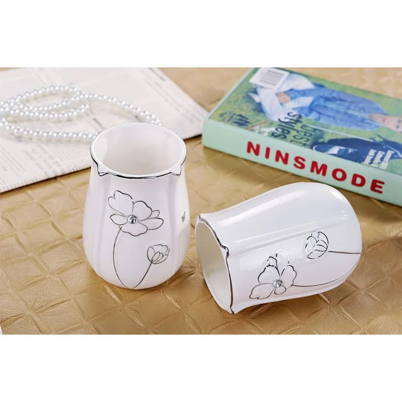 

5pcs set NEW Bathroom Accessories Set European Bathroom Sanitary Ware Ceramic Personalized Wedding Gift Painted Home & Garden