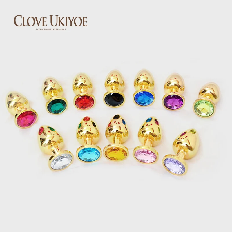 Позолоченные Стразы из нержавеющей стали металлическая Анальная пробка