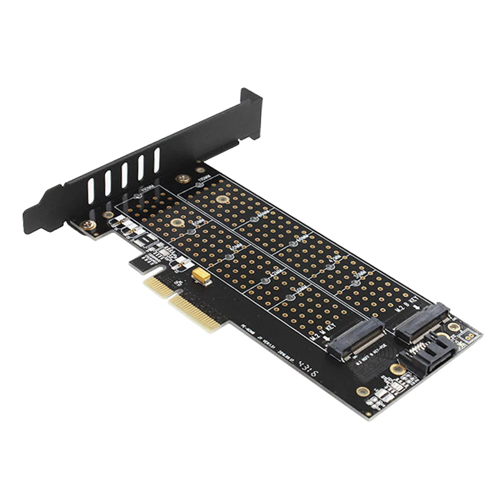 Двойной адаптер M.2 PCIe NVME SSD M-key или SATA AHCI B-key для 3 0 4X Card | Компьютеры и офис