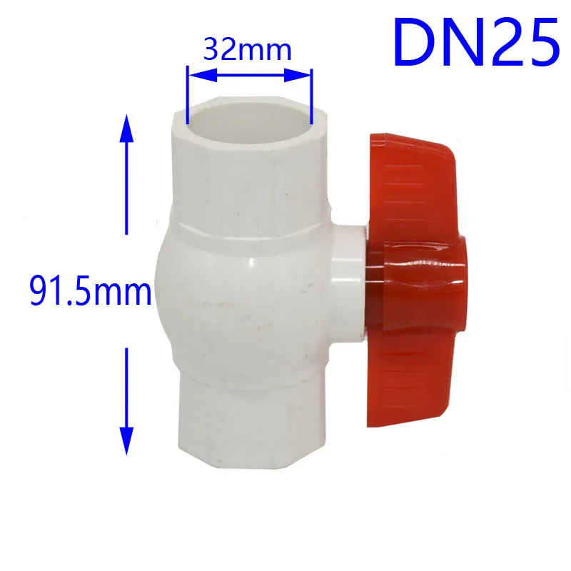 32mm DN15 DN20 DN25 разъем прямой корыто шаровой клапан садовый кран женский G1/2 G3/4 G1 ПВХ водяной клапан разъем 1 шт - Цвет: 32mm