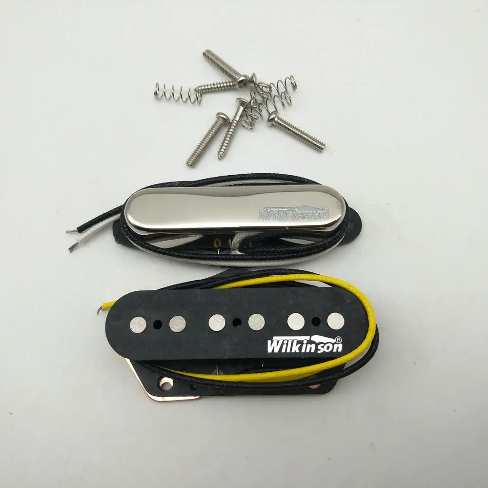 Neck And Bridge Set Wilkinson WVT Alnico5 звукосниматели Tele стиль шеи и моста электро гитары звукосниматели серебро 1 комплект - Цвет: Neck And Bridge Set