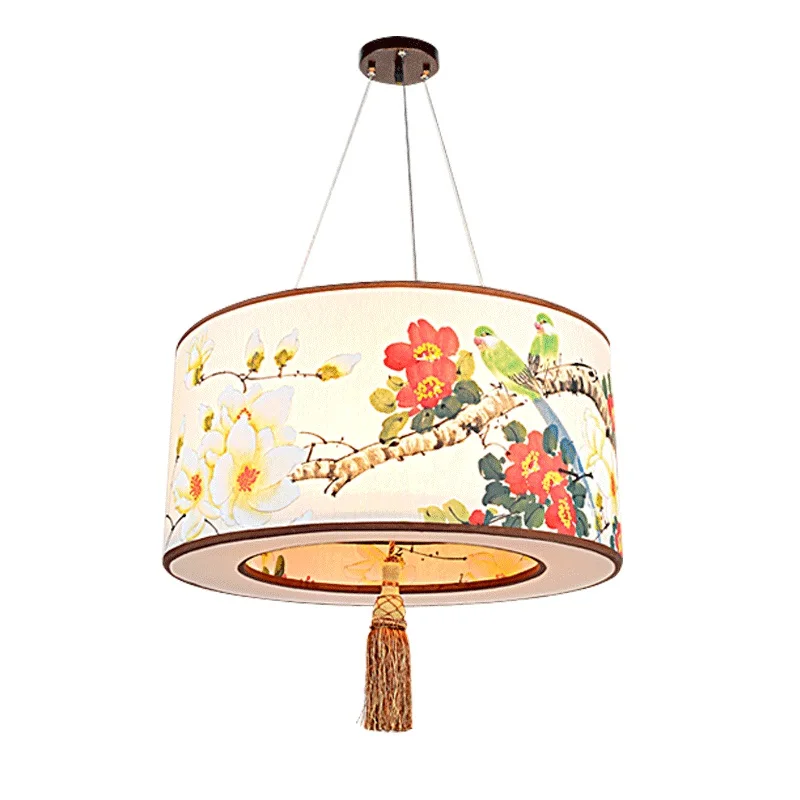 New Chinese flowers and birds hanglamp pendant lights lamps led for home nordic light fixtures loft style hanging | Освещение