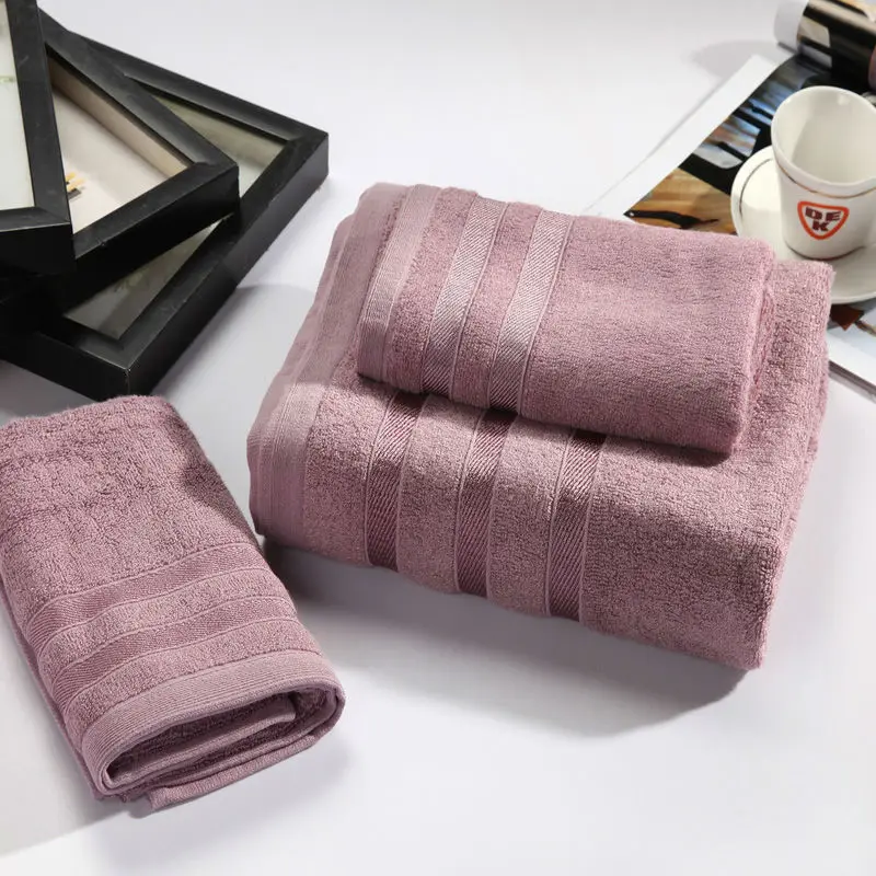 20% Cotton 80% Bamboo Fiber Towel Set Men Absorbent Beach Bath For Washcloth Solid Bathroom Furniture Home Textile 3PCS | Дом и сад