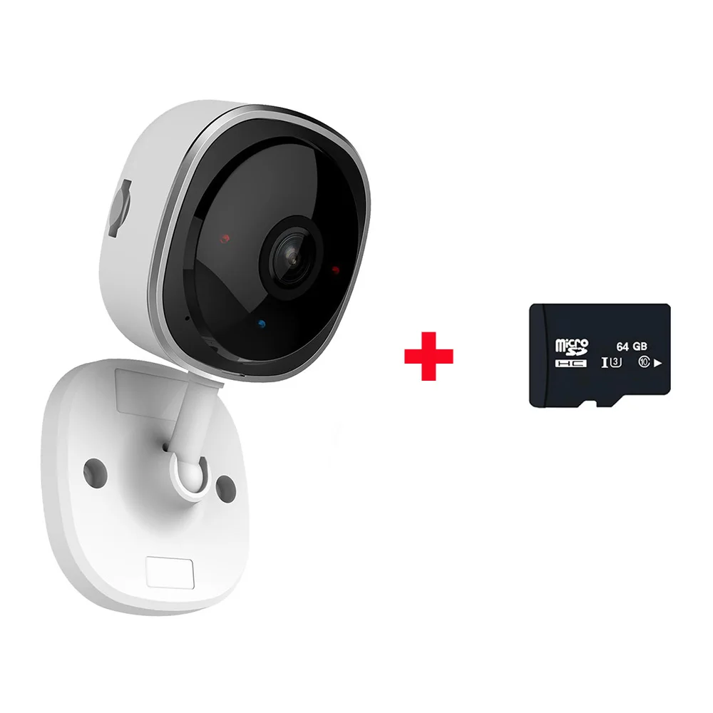 IP with 64g c10 card 180 для панорамной съемки Беспроводной безопасности Камера 1080 p, Видеоняни и радионяни Wi-Fi Камеры Скрытого видеонаблюдения с Ночное видение, 2-полосная аудио - Цвет: IP with 64g c10 card