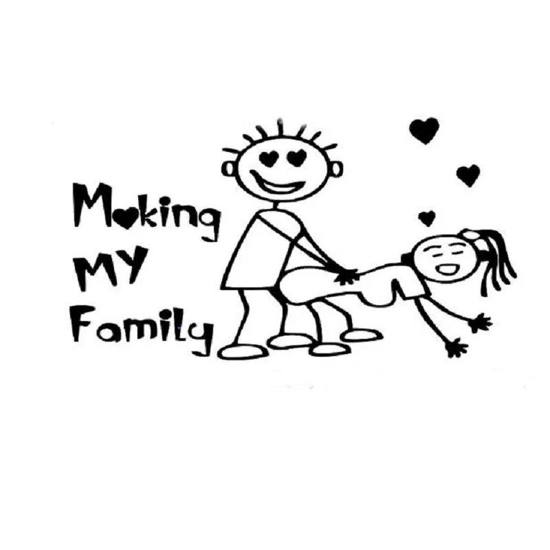 Стильная виниловая наклейка с надписью My Family Stick People|stickers jdm|car vinyl stickerfunny car |