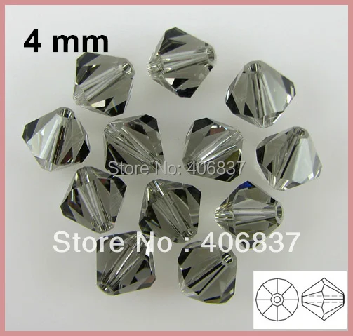 

Free Shipping! 720pcs/Lot, AAA Chinese Top Quality 4mm Clear Grey Crystal Bicone Beads