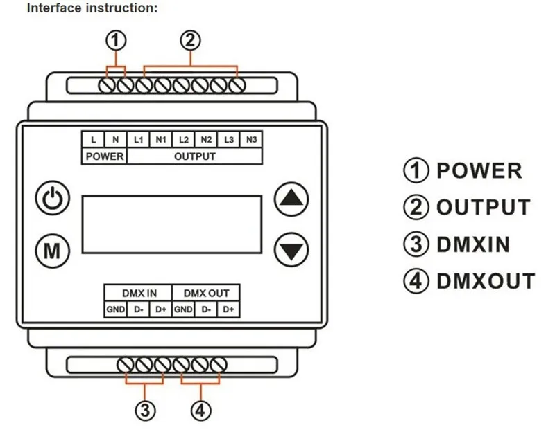 DMX302 Высокое напряжение DMX triac светодиодный регулятор яркости контроллер AC90V-240V 50 Гц/60 Гц Выход 3 канала 1A/CH для светодиодной панели света