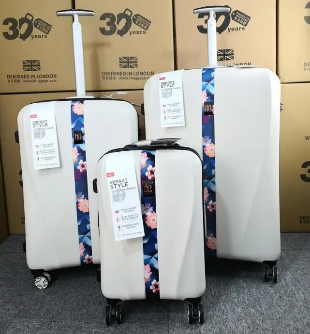 a set of 3 Чэнжи 2" 24" Дюймов прозрачный на колесиках чемодан на колёсиках с колесами - Цвет: a set of 3