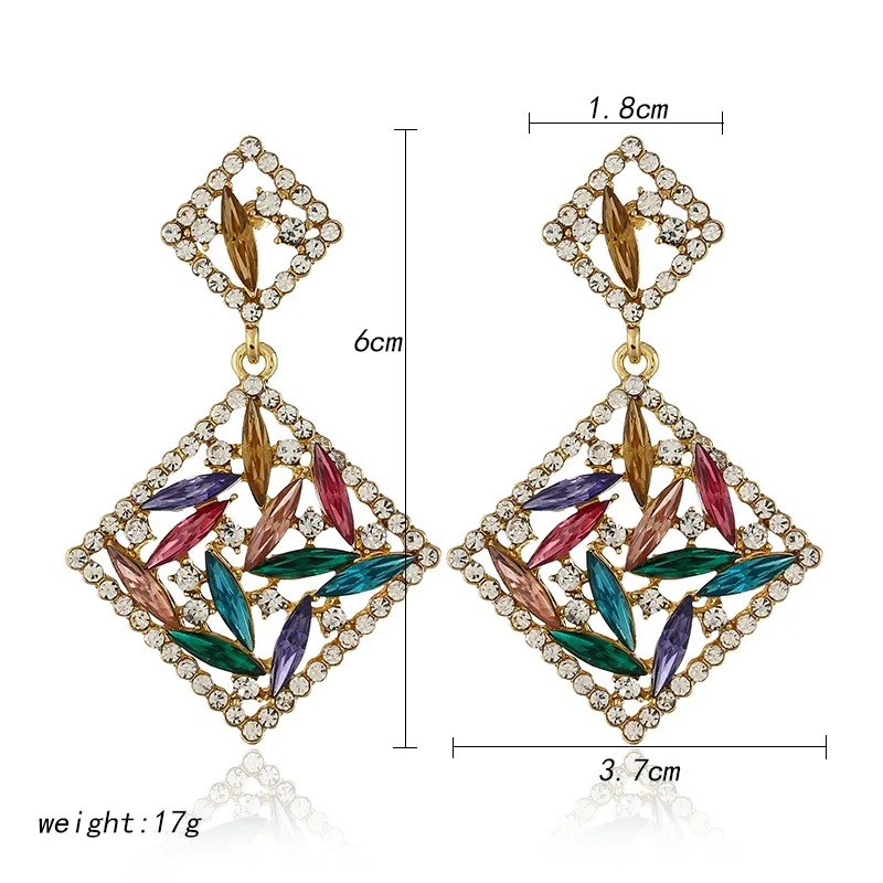 Nihaojewelry темперамент Полые Геометрический Длинные Висячие серьги красочные