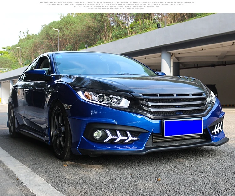 Автомобильный внешний тюнинг гоночные грили для Honda Civic углеродная волокнистая решетка подходит для Civic Решетка переднего бампера