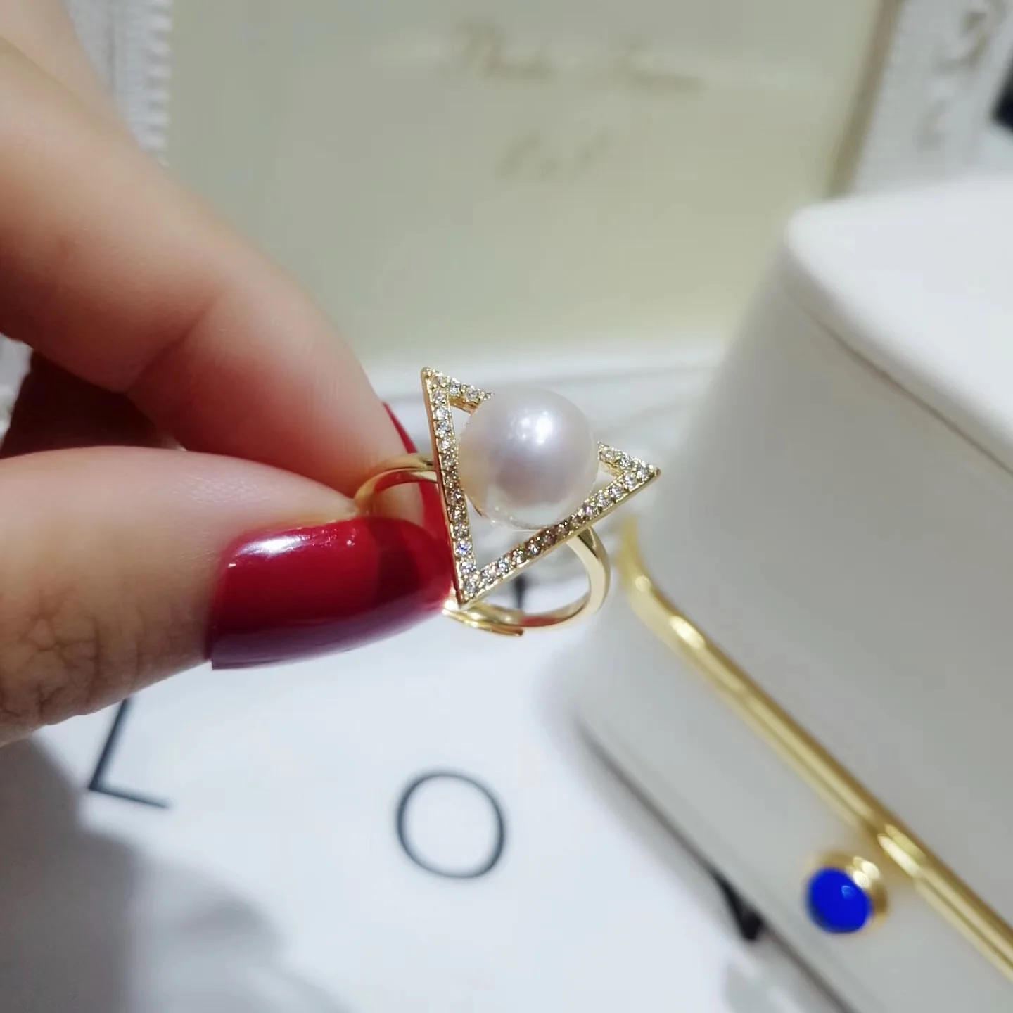 Triangle Design Rings Settings S925 Sterling Silver Holder Women DIY Pearl Jewelry Accessory 3Pieces/Lot | Украшения и аксессуары