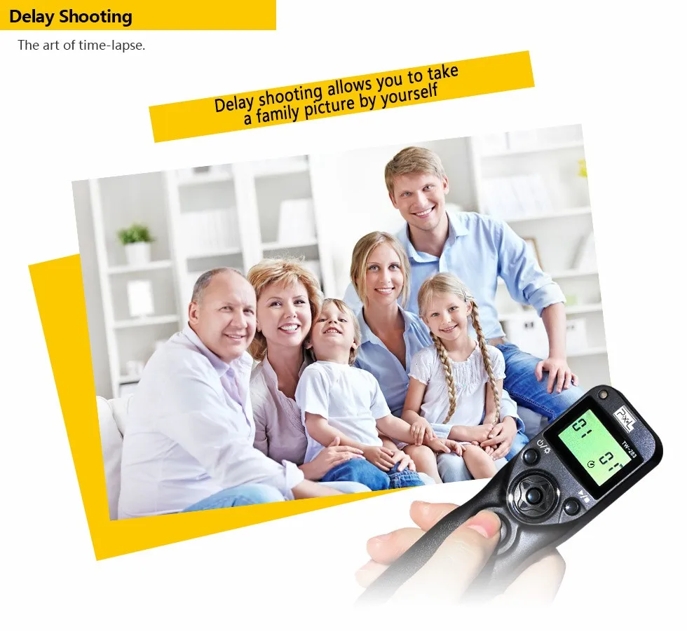 PIXEL TW-283 DC2 Беспроводной Таймер Пульт дистанционного спуска затвора Управление адаптер переменного тока для Nikon Df D7300 D7200 D7100 D5500 D5300 D5200 D5100 D5600 D750 D610