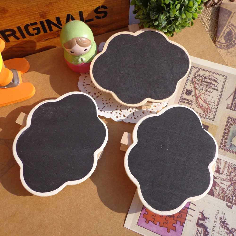 5pcs Cloud Shape Wooden Party Blackboard Clip Chalkboard Clips Gift Message Wood Cards Pegs for Decor | Дом и сад