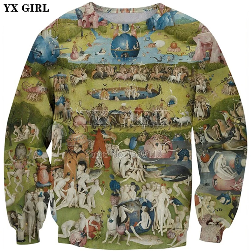 YX GIRL Drop shipping 2018 Fashion 3D Sweatshirts Men Women Hoodies US/EU Retro Style Printed Casual Pullovers WY-178 | Мужская одежда