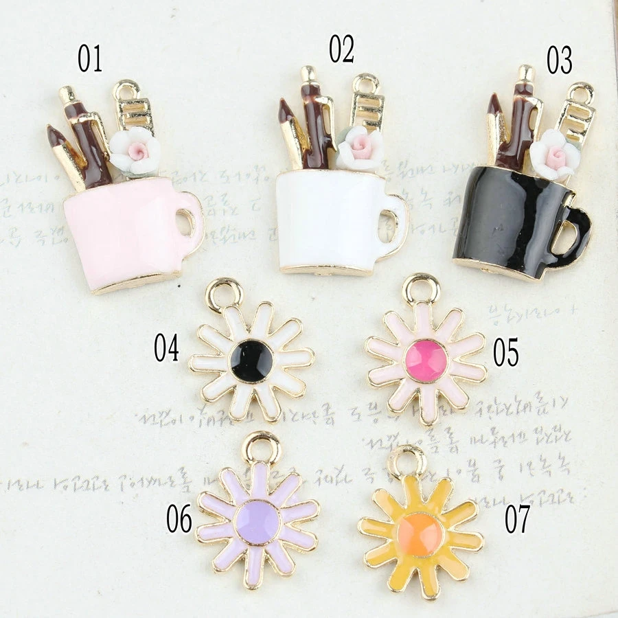 Оптовая цена эмалированная чашка для макияжа Подсолнух ювелирные изделия