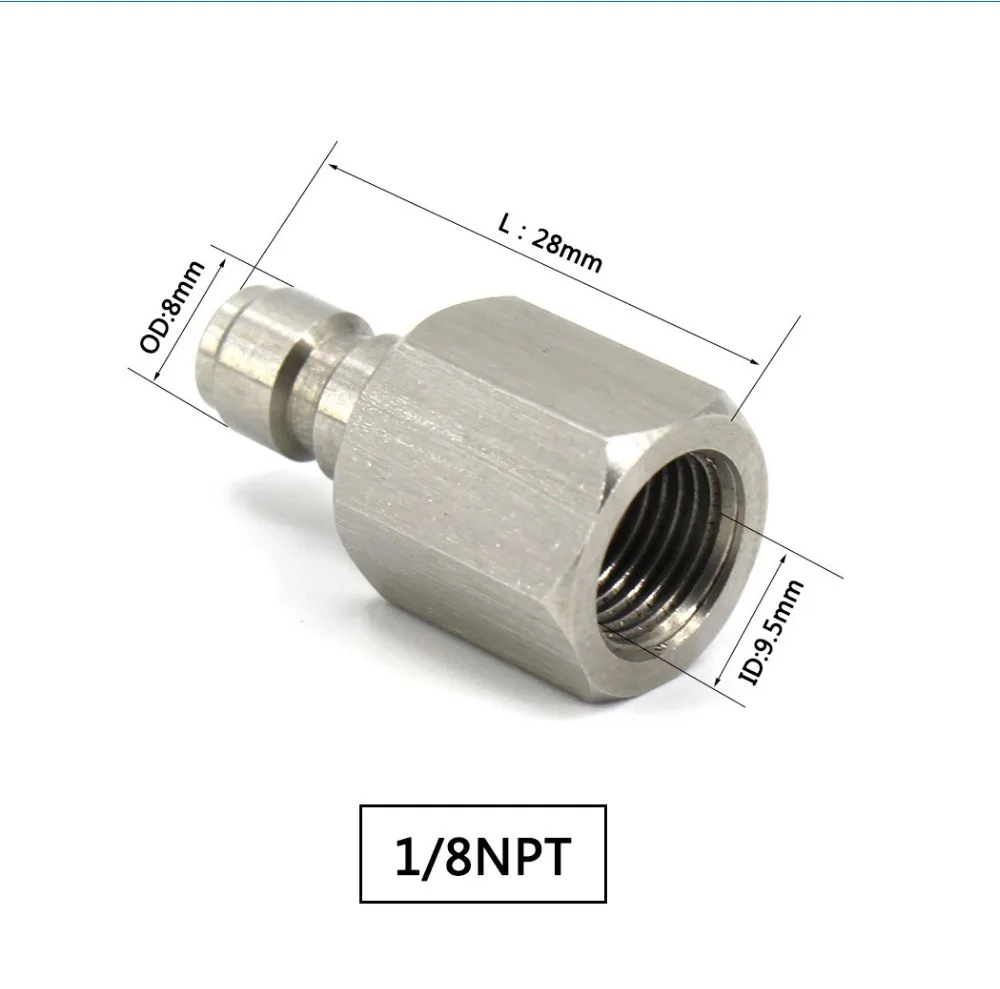 PCP Airforce Пейнтбол 1/8NPT штекер разъем 8 мм Женский Быстрый разъединитель из нержавеющей стали соединительные фитинги розетка 2 шт./компл