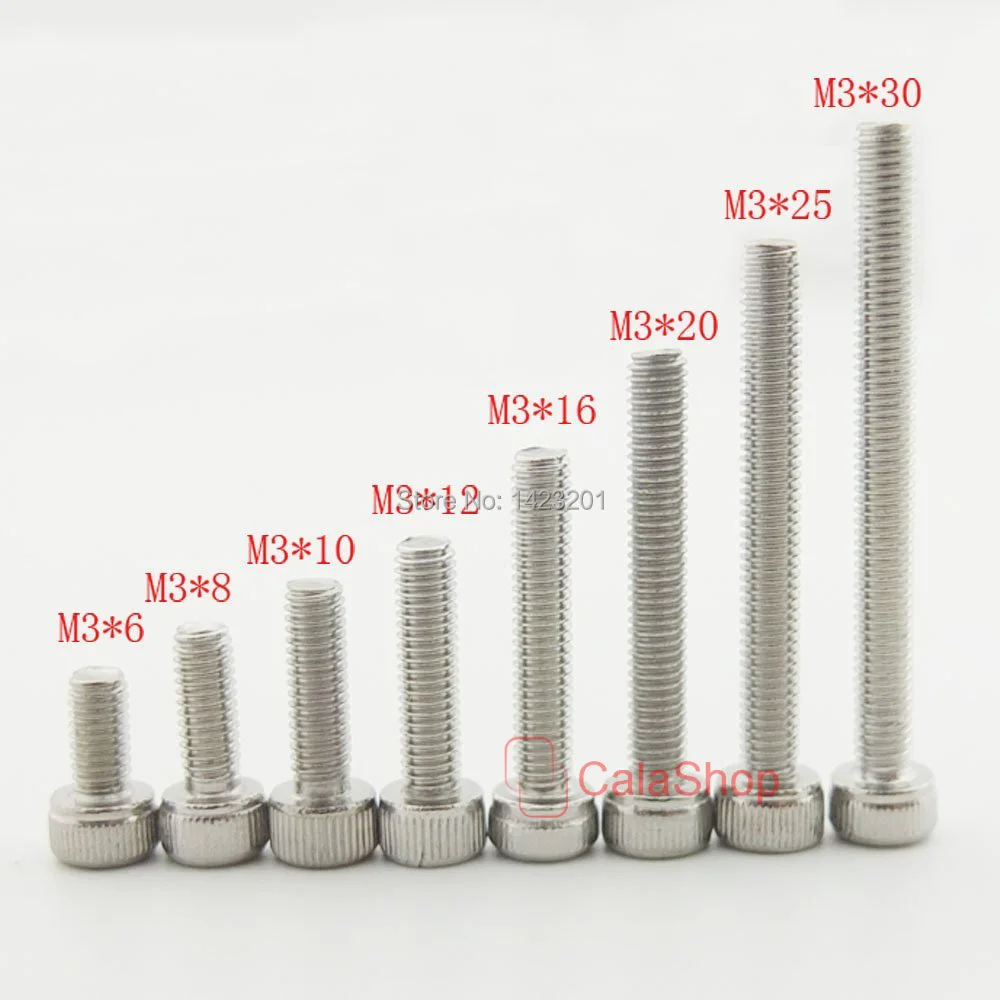 100 шт./лот Метрическая резьба из нержавеющей стали Шестигранная головка Болт M3|screw