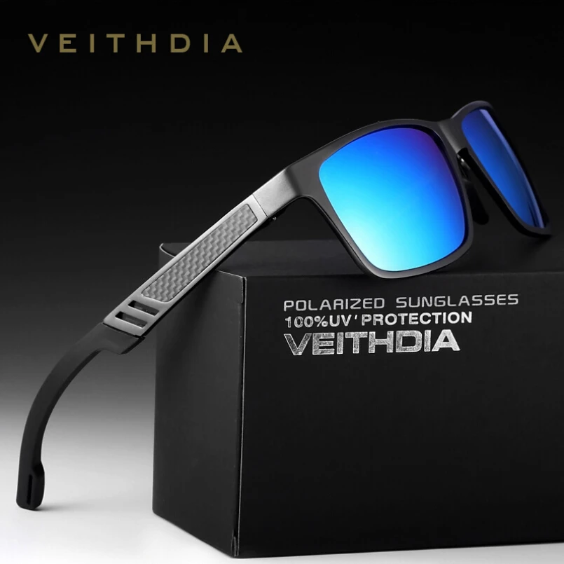 Мужские солнцезащитные очки VEITHDIA алюминиевые брендовые дизайнерские с