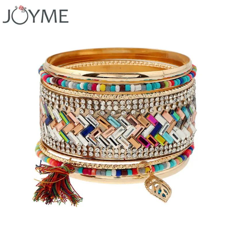 Бренд Joyme Bohemia Boho Beach Стиль многослойный браслет и браслеты для женщин кисточкой