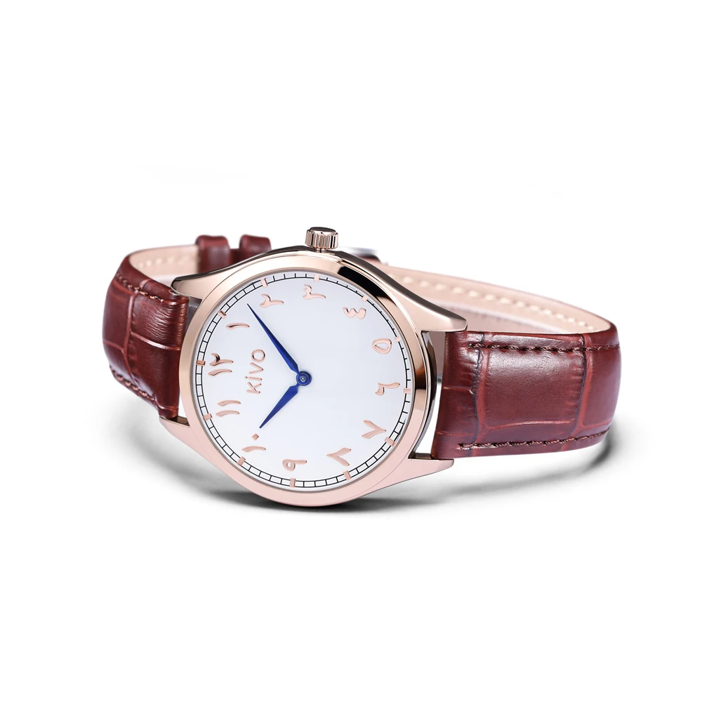 

New Eastern Arabic Numeral Watches Japanese Quartz Movement Genuine Leather Strap