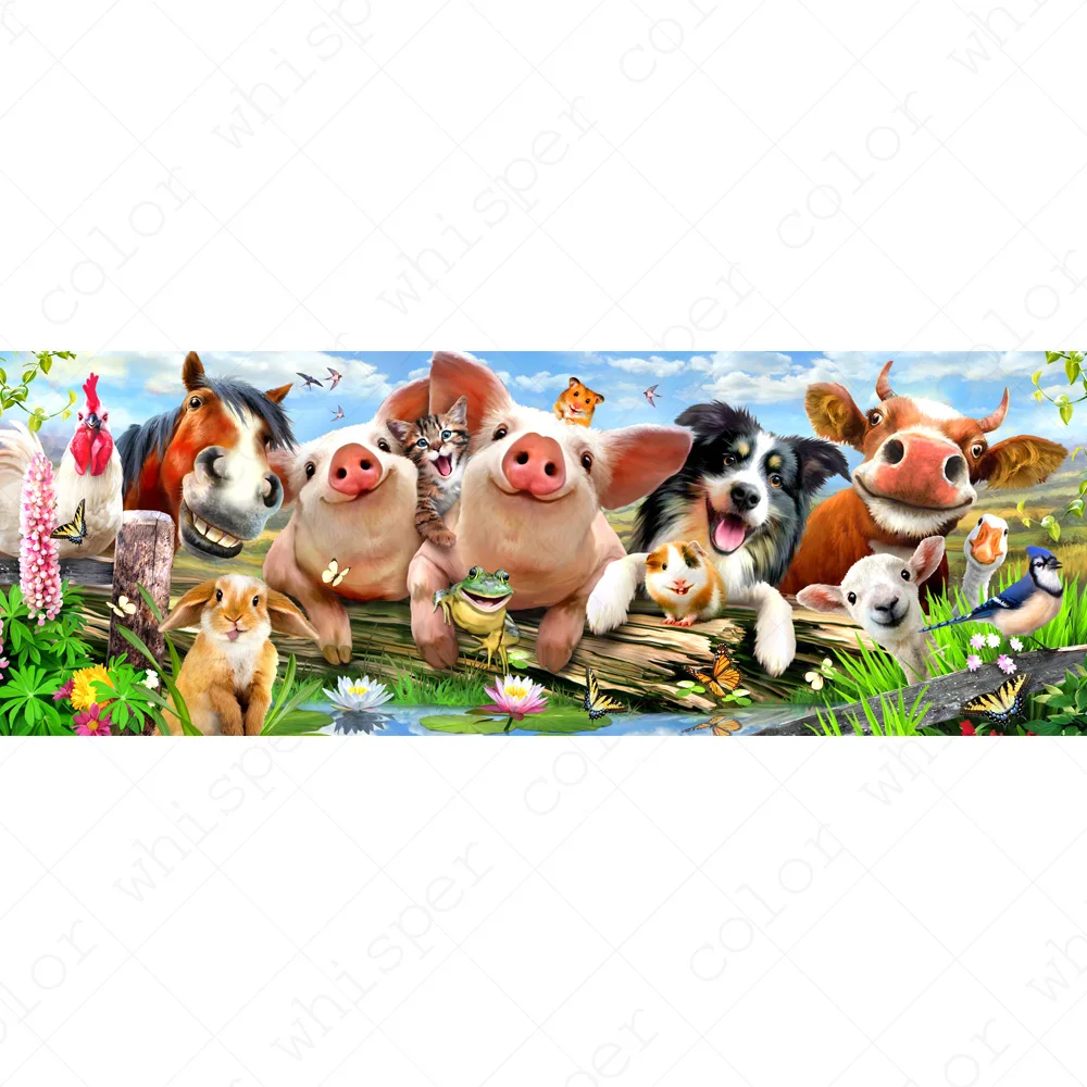 Алмазная картина полностью квадратная/круглая мультяшная поросенок корова 5D