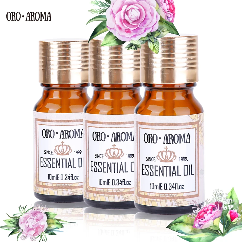 Famous brand oroaroma Violet Bergamot Jasmine essential oils Pack For Aromatherapy Massage Spa Bath 10ml*3